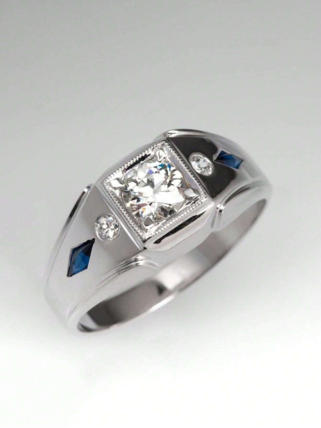 9496 1b-070 Anillo Blanco De Moda De Negocios Para Fiesta De Citas De Hombres