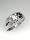 9496 1b-070 Anillo Blanco De Moda De Negocios Para Fiesta De Citas De Hombres