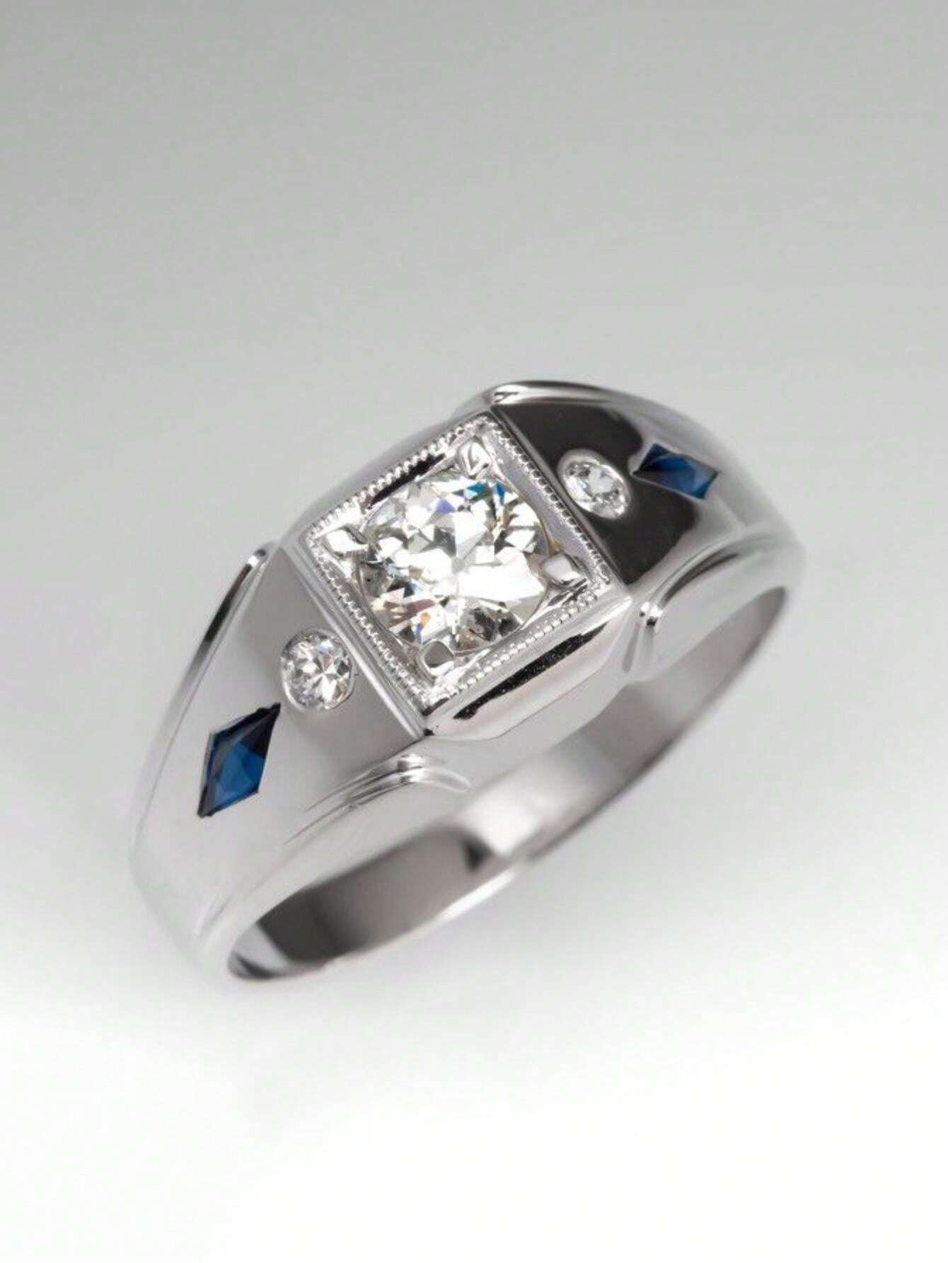 9496 1b-070 Anillo Blanco De Moda De Negocios Para Fiesta De Citas De Hombres