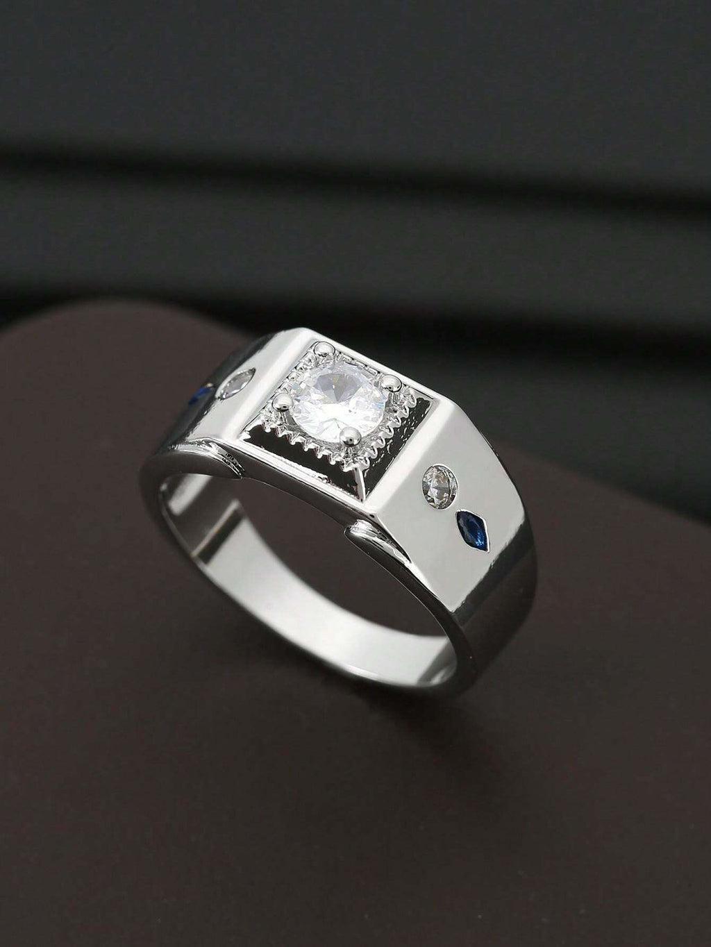 9496 1b-070 Anillo Blanco De Moda De Negocios Para Fiesta De Citas De Hombres