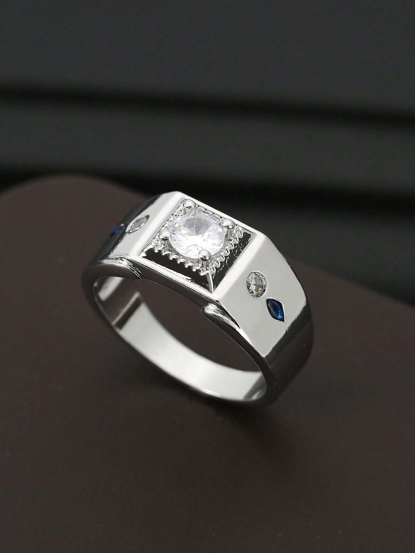 9496 1b-070 Anillo Blanco De Moda De Negocios Para Fiesta De Citas De Hombres