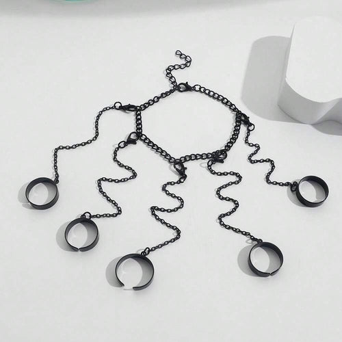 11117 1b-074 1 Pieza Pulsera Con Cadena De Dedo De Estilo Ins