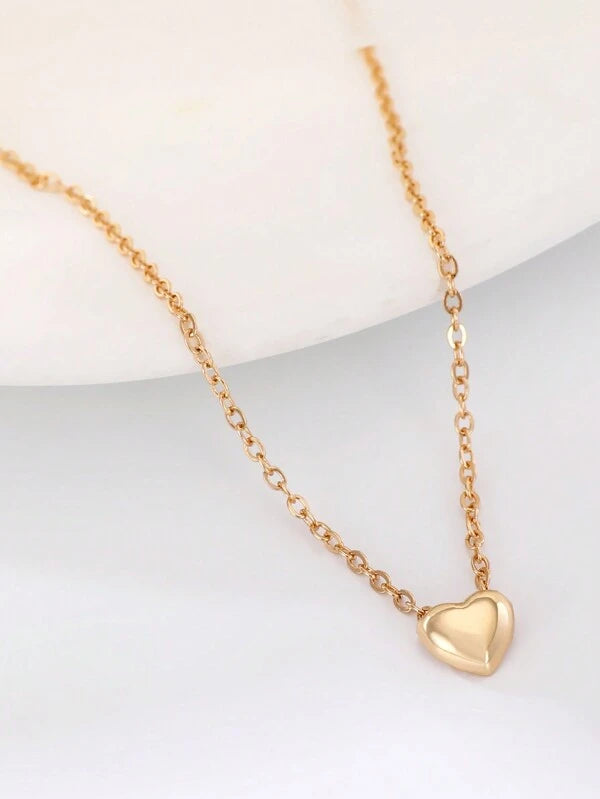 7951 b03-18 Una Pieza Collar De Colgante Simple Y Moderno Con Forma De Corazón