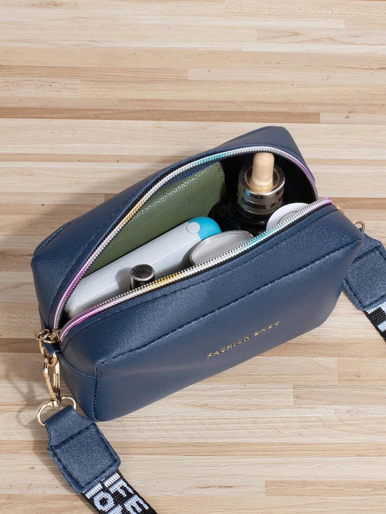 7608 a03-05 bolso Cuadrado Mini Con Estampado De Letras
