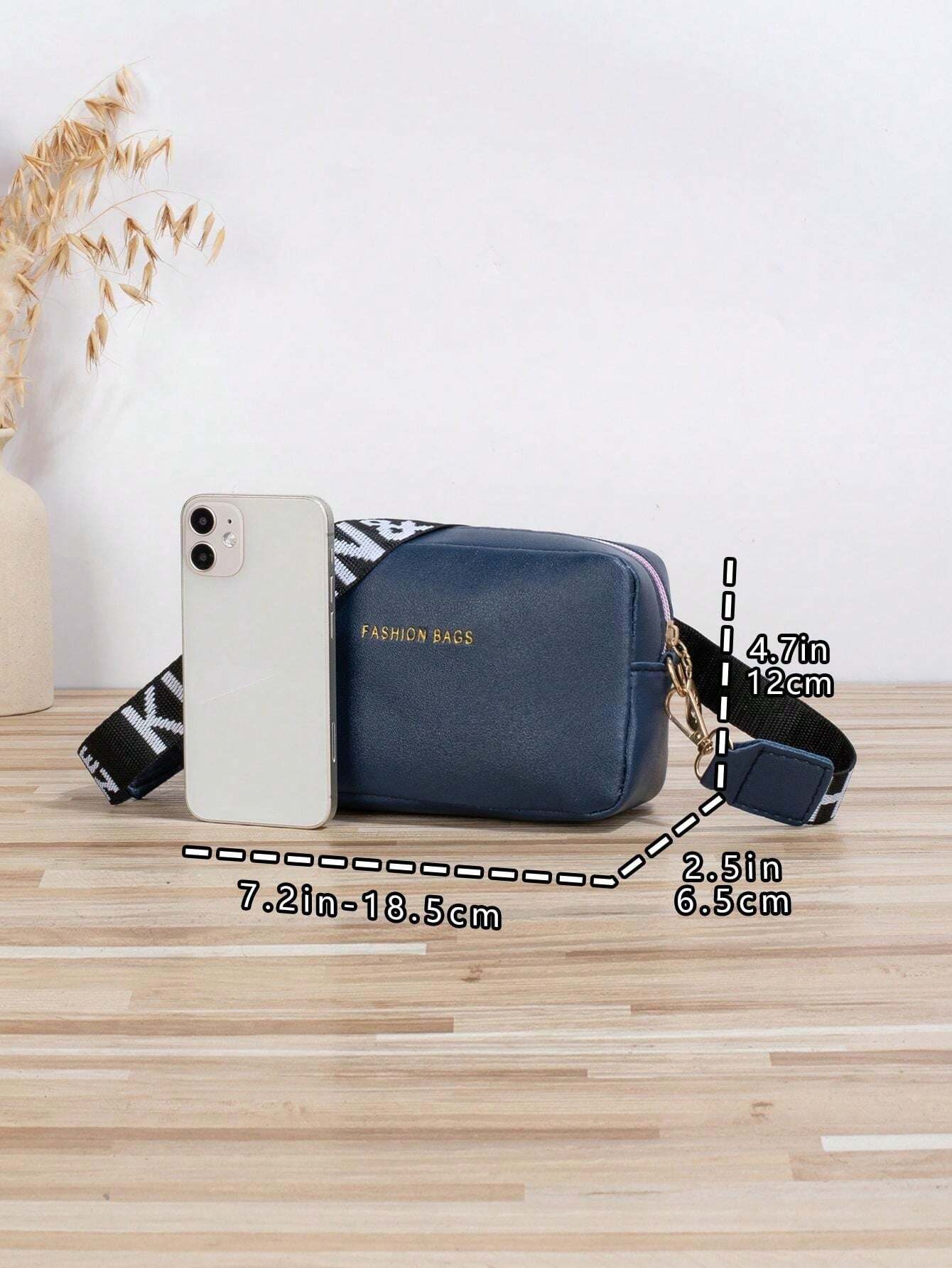 7608 a03-05 bolso Cuadrado Mini Con Estampado De Letras