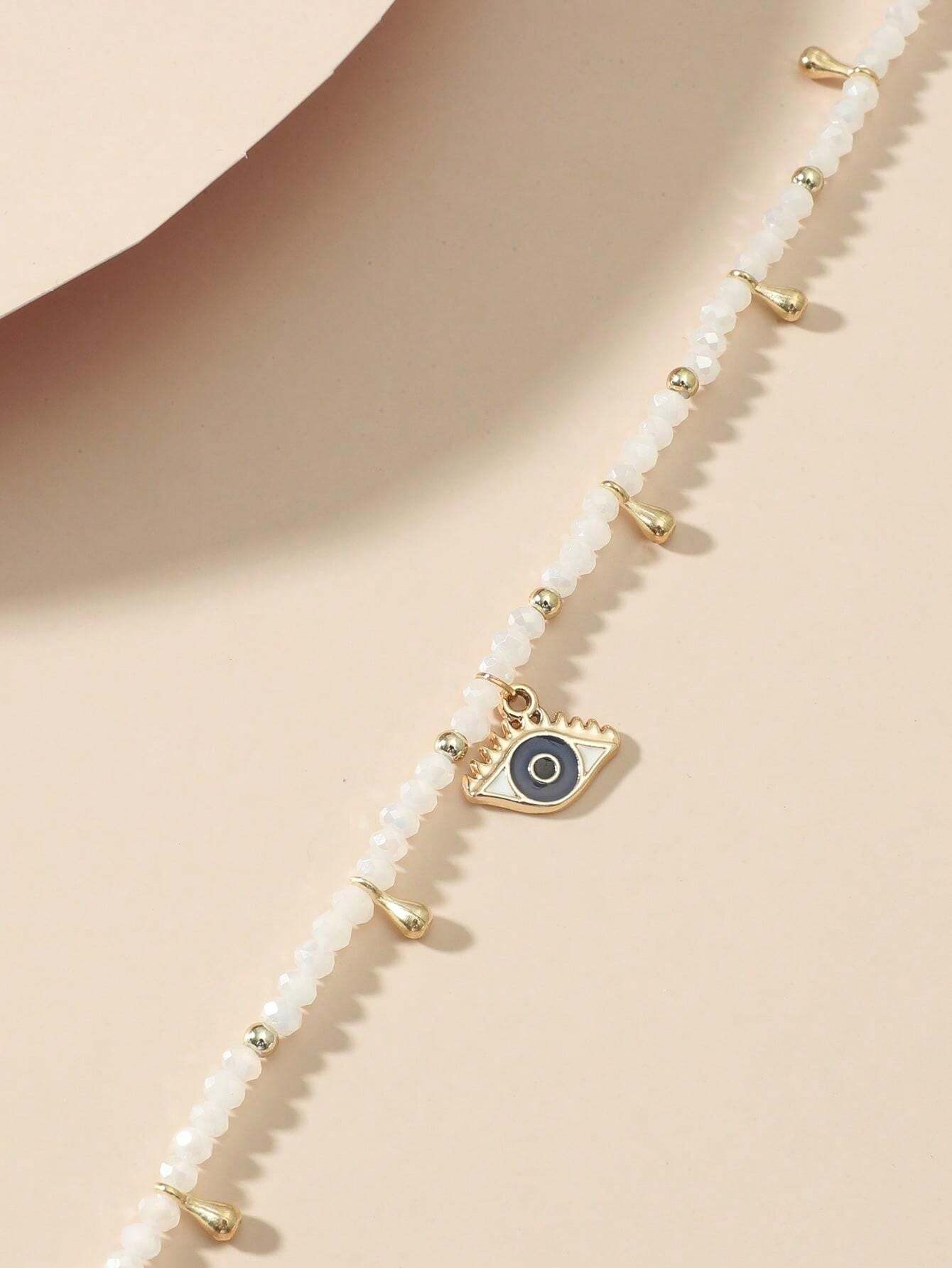 9078 1b-035 Tobillera De Ojo De Cristal Multicolor