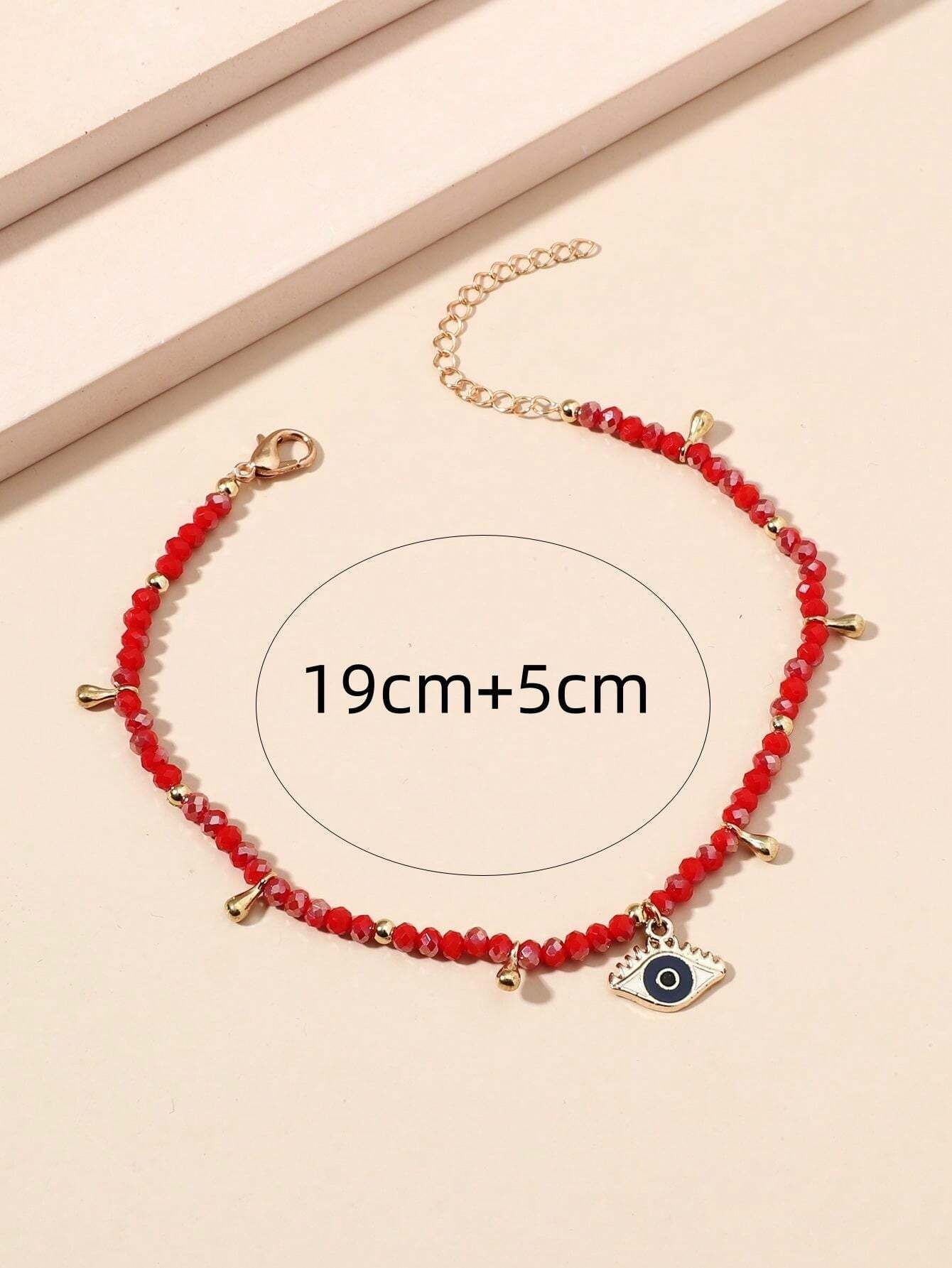 9078 1b-035 Tobillera De Ojo De Cristal Multicolor