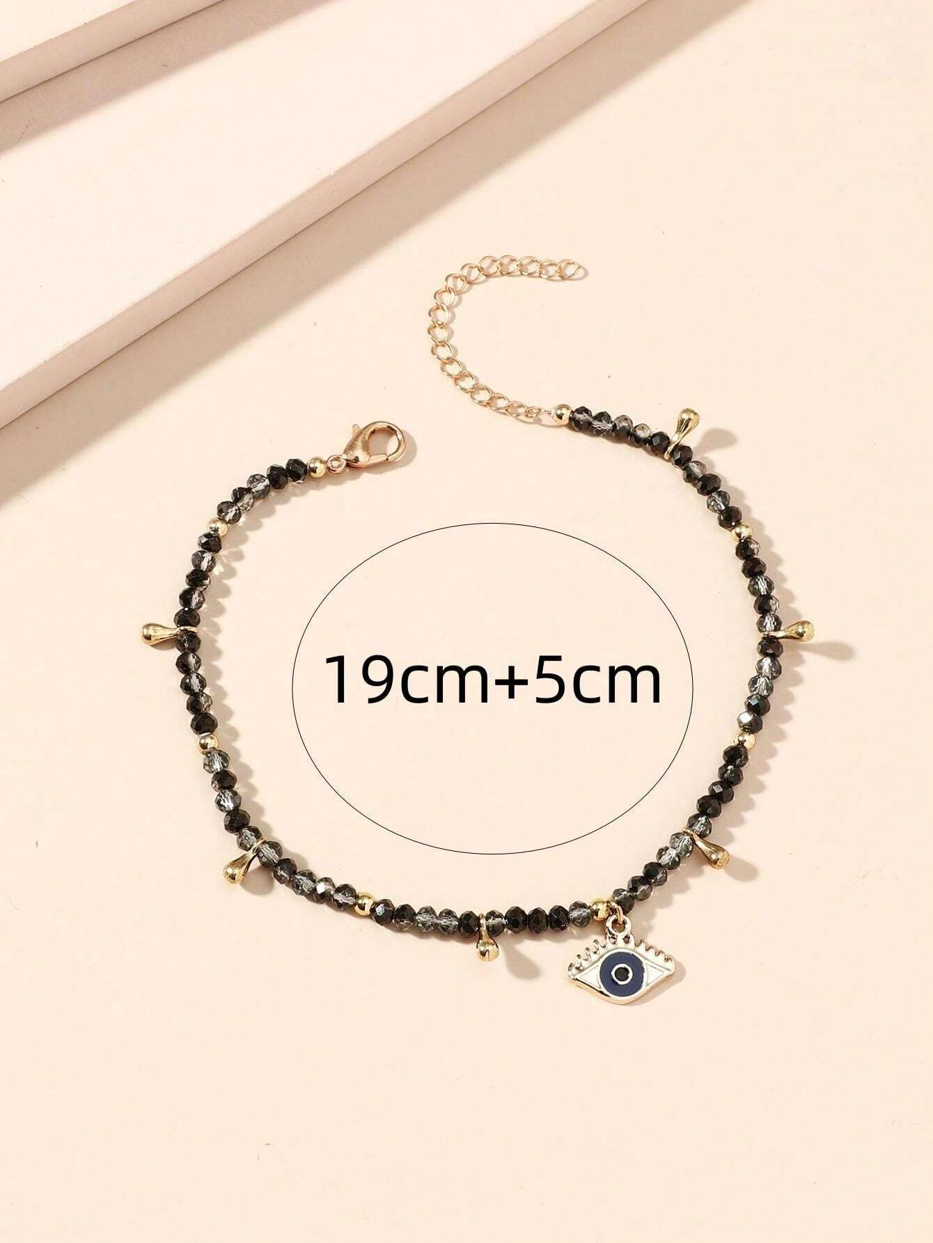 9078 1b-035 Tobillera De Ojo De Cristal Multicolor