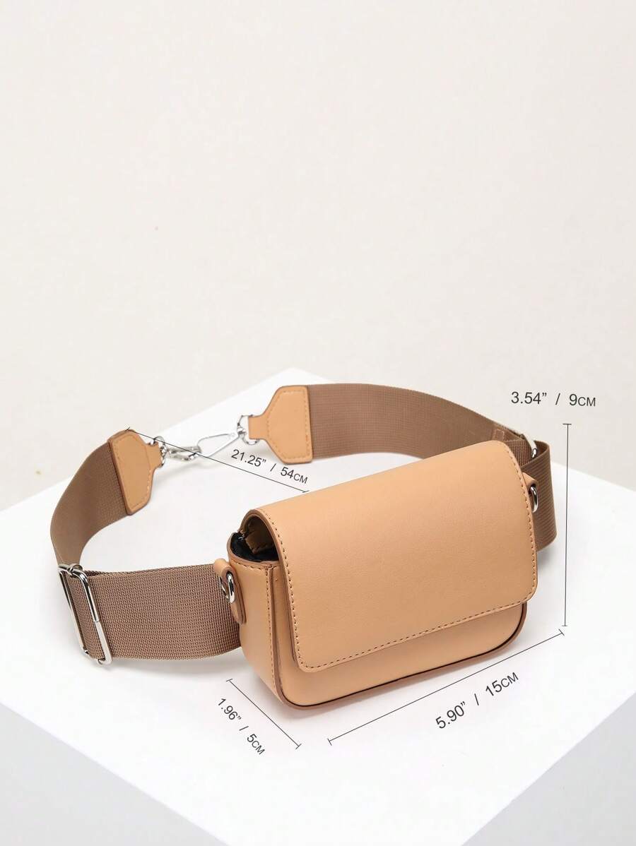 9669 1t-002 Mini Bolso De Hombro De Cuero De Pu Con Solapa Y Múltiples Usos