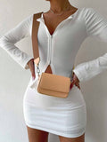 9669 1t-002 Mini Bolso De Hombro De Cuero De Pu Con Solapa Y Múltiples Usos