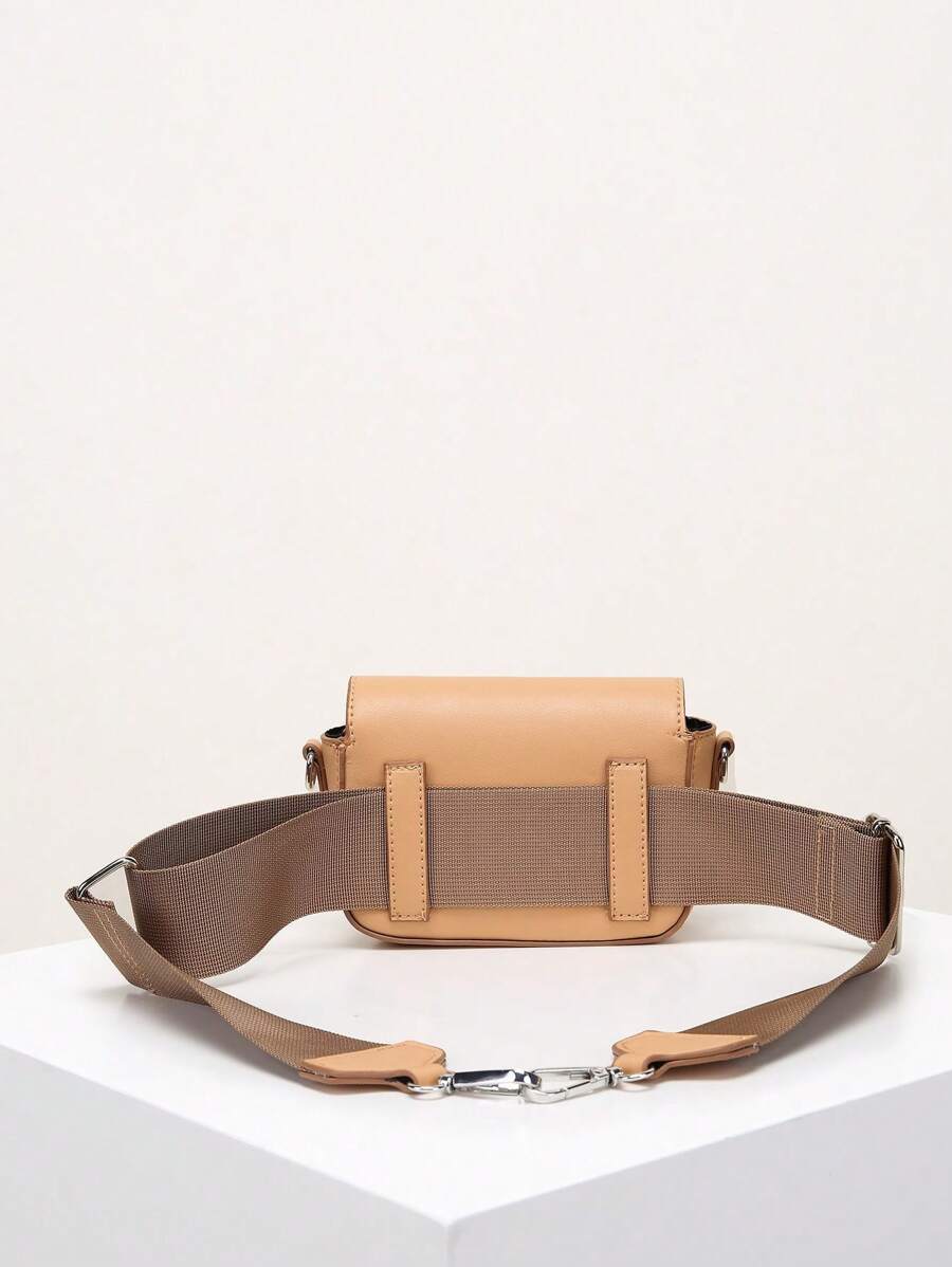 9669 1t-002 Mini Bolso De Hombro De Cuero De Pu Con Solapa Y Múltiples Usos