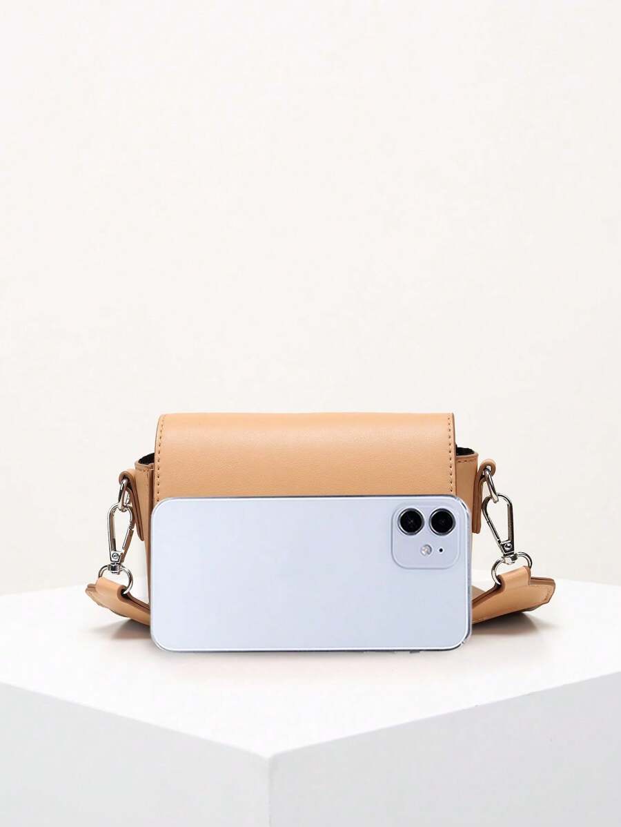 9669 1t-002 Mini Bolso De Hombro De Cuero De Pu Con Solapa Y Múltiples Usos
