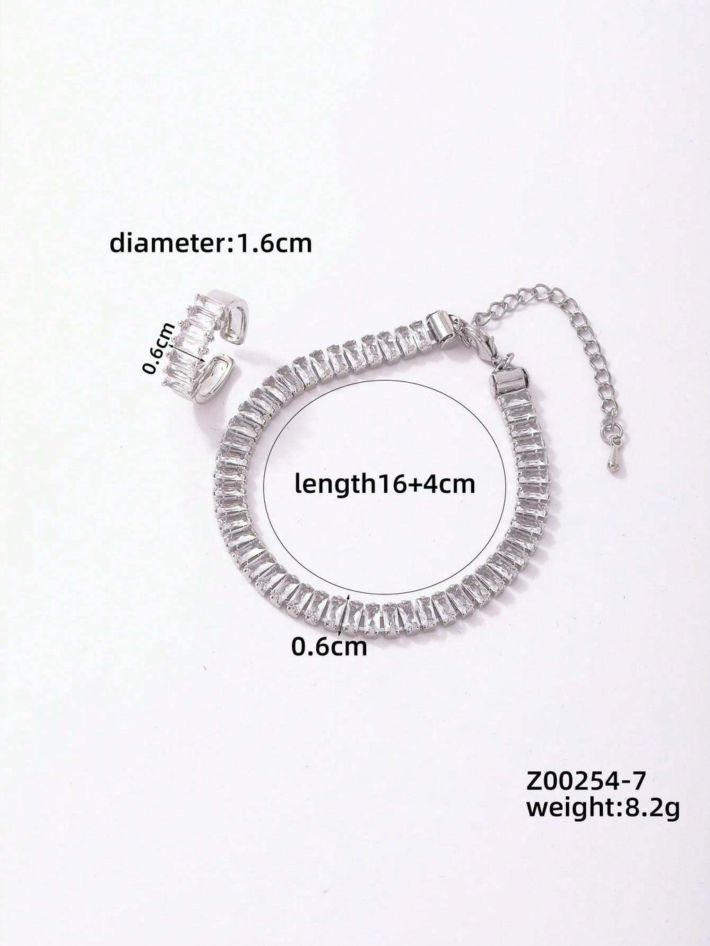 10053 1b-076 Conjunto De Pulsera De Acrílico Y Conjunto De Anillo