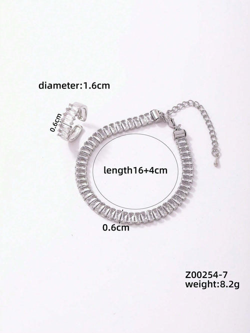 10053 1b-076 Conjunto De Pulsera De Acrílico Y Conjunto De Anillo