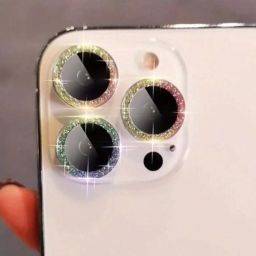 9193 2t-ProCa Conjunto De Protector De Cámara Y Vidrio Protector De Lente Con Purpurina