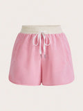 10846 1a-067 Pantalones Cortos Atléticos Con Cintura Elástica Con Cordón