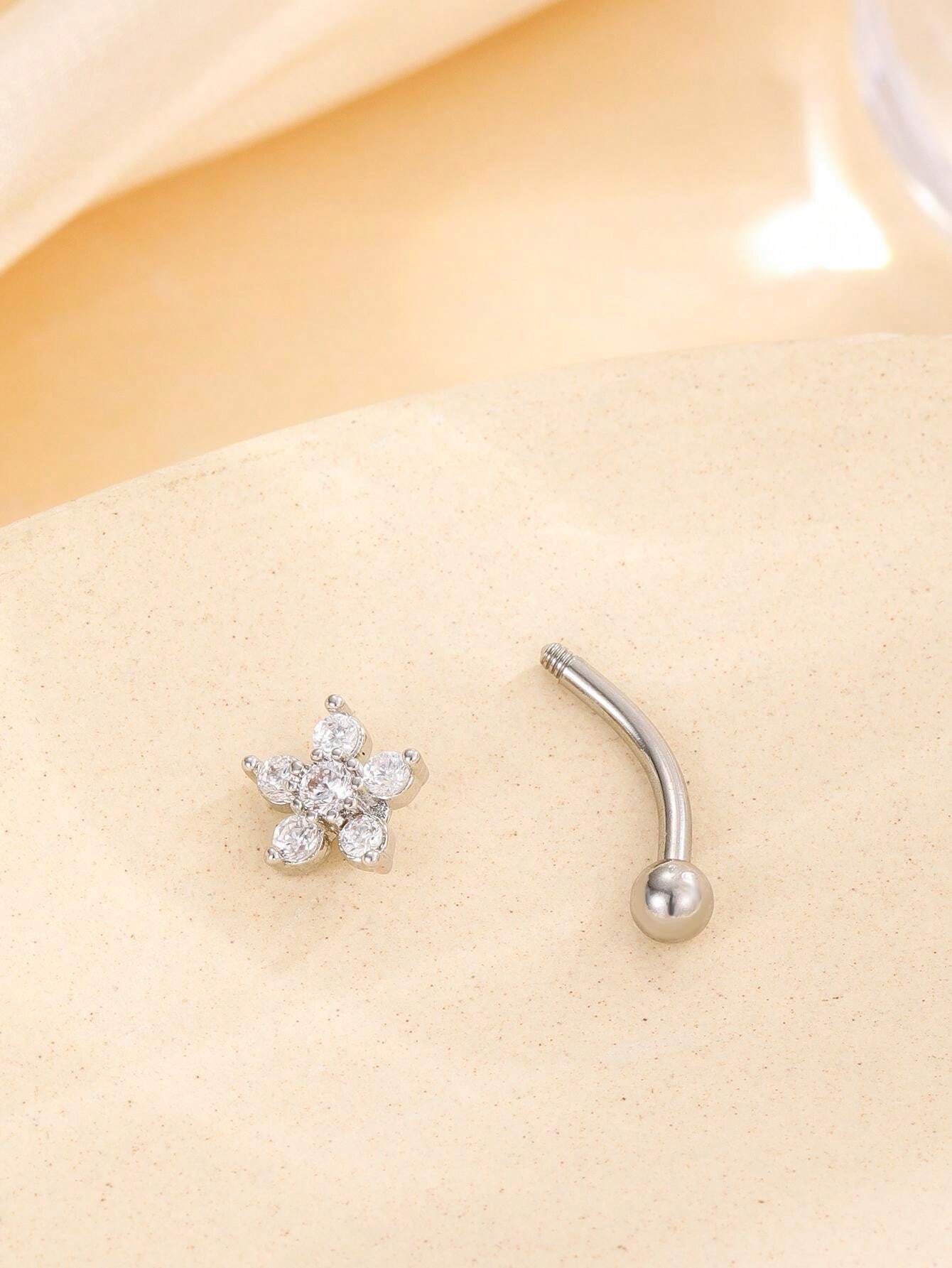 15276 1b-052 1 pieza de material de cobre con forma de flor de ciruelo con microincrustaciones de zirconia