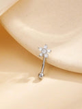 15276 1b-052 1 pieza de material de cobre con forma de flor de ciruelo con microincrustaciones de zirconia