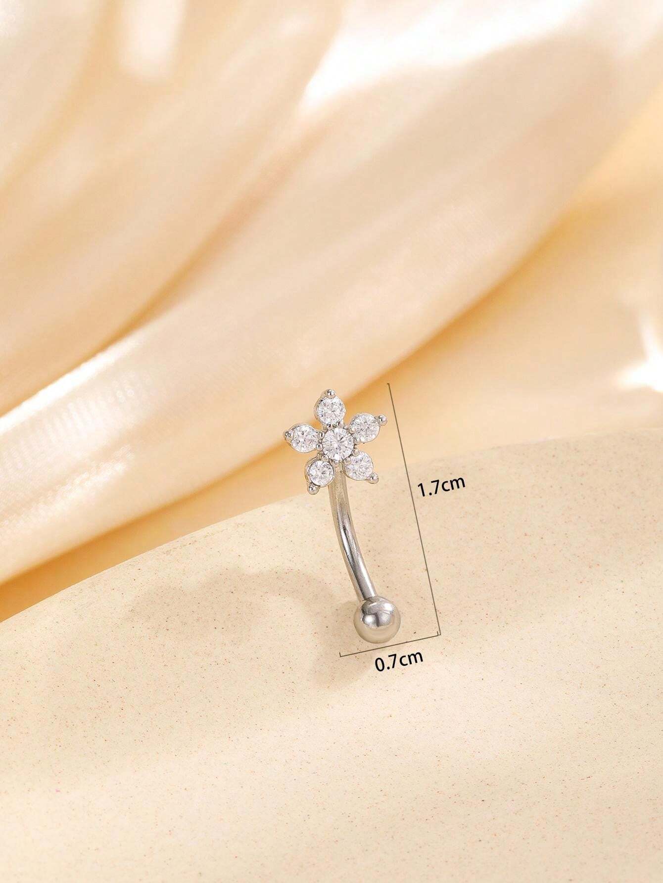 15276 1b-052 1 pieza de material de cobre con forma de flor de ciruelo con microincrustaciones de zirconia