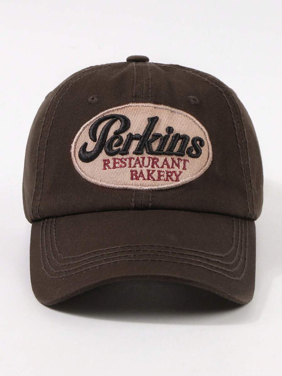 8530 1t-002 Gorra De Béisbol Marrón Para Mujeres Con Diseño De Letra Bordada Y Visera Plana