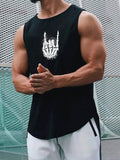9751 1t-006 Camiseta Sin Mangas Con Calavera Y Manos Desnudas Para Hombre