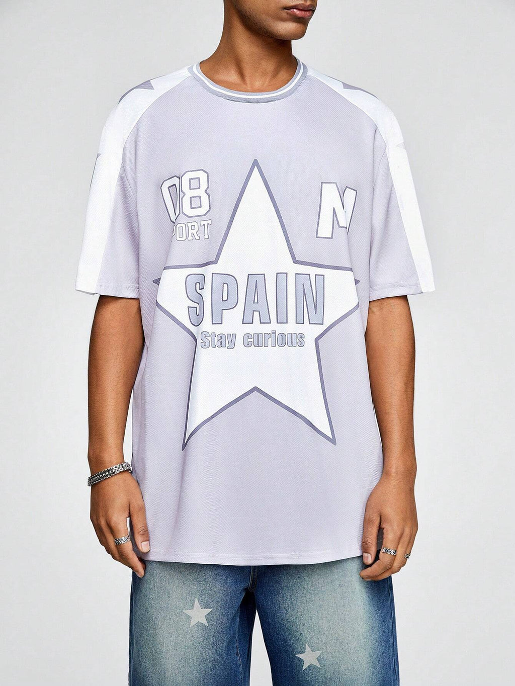 15394 1t-006 Camiseta Holgada Para Hombre 1 Pza