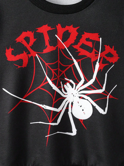 13837 2a-04-20 Sudadera Con Estampado De Araña 1 Pza