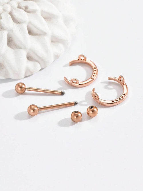 10024 1b-076 UnPar De Anillos Para Pezones Artificiales Y De Acero Inoxidable