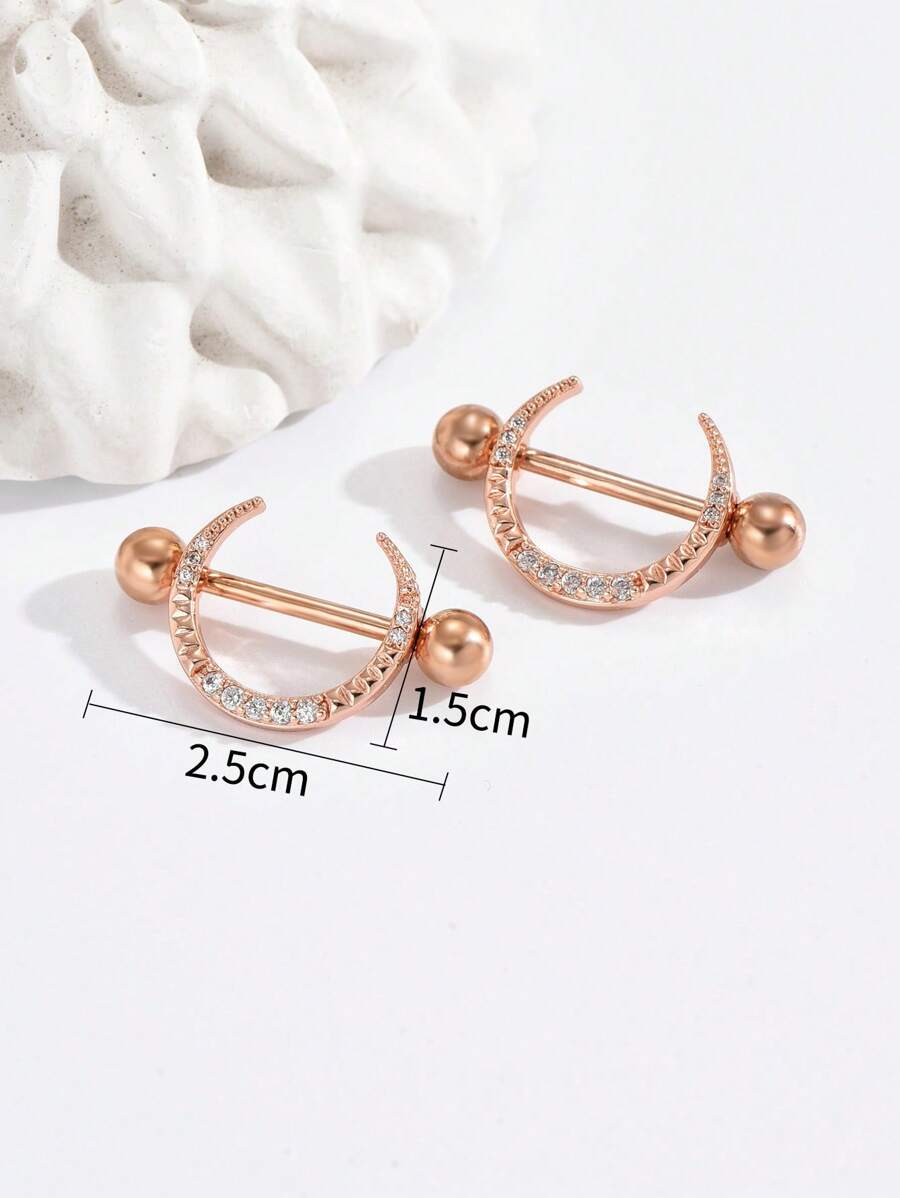 10024 1b-076 UnPar De Anillos Para Pezones Artificiales Y De Acero Inoxidable