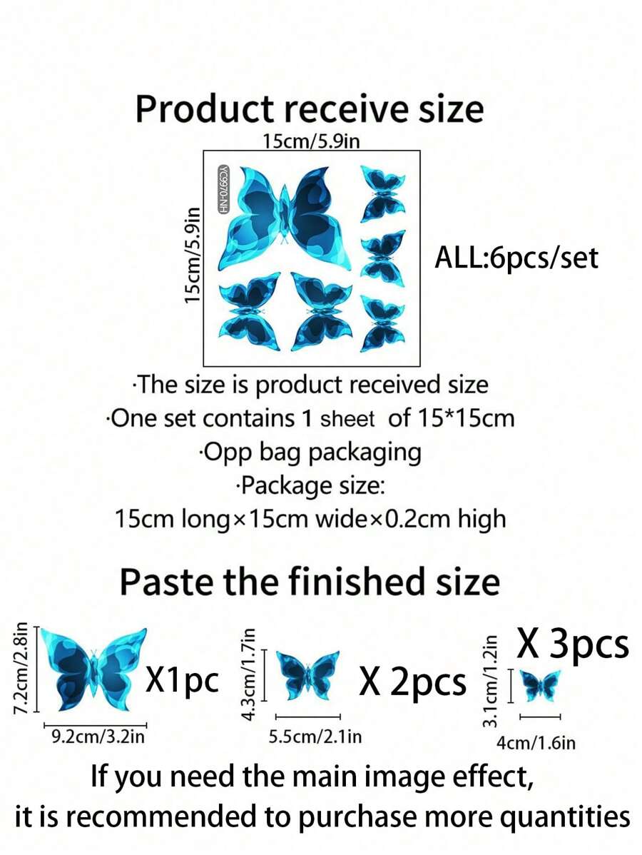 11148 B01-40  1 set brillante con mariposa Calcomanías de pared azul luminoso con mariposa brillante en oscuro Pegatinas de pared DIY adorno para niño chica dormitorio cuarto de baño decoraciones ( azul con mariposa )