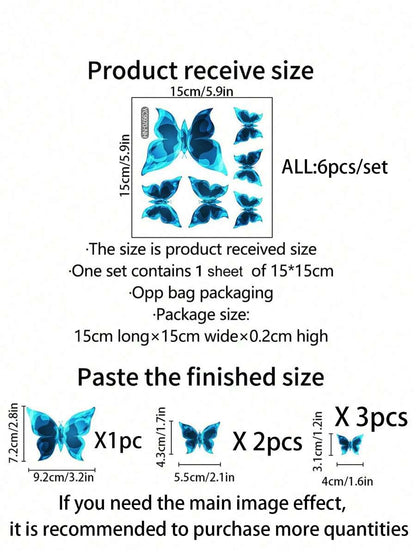 11148 B01-40  1 set brillante con mariposa Calcomanías de pared azul luminoso con mariposa brillante en oscuro Pegatinas de pared DIY adorno para niño chica dormitorio cuarto de baño decoraciones ( azul con mariposa )