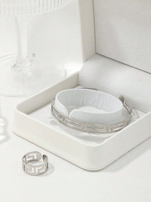 10054 1b-076 Conjunto De Anillo Y Pulsera