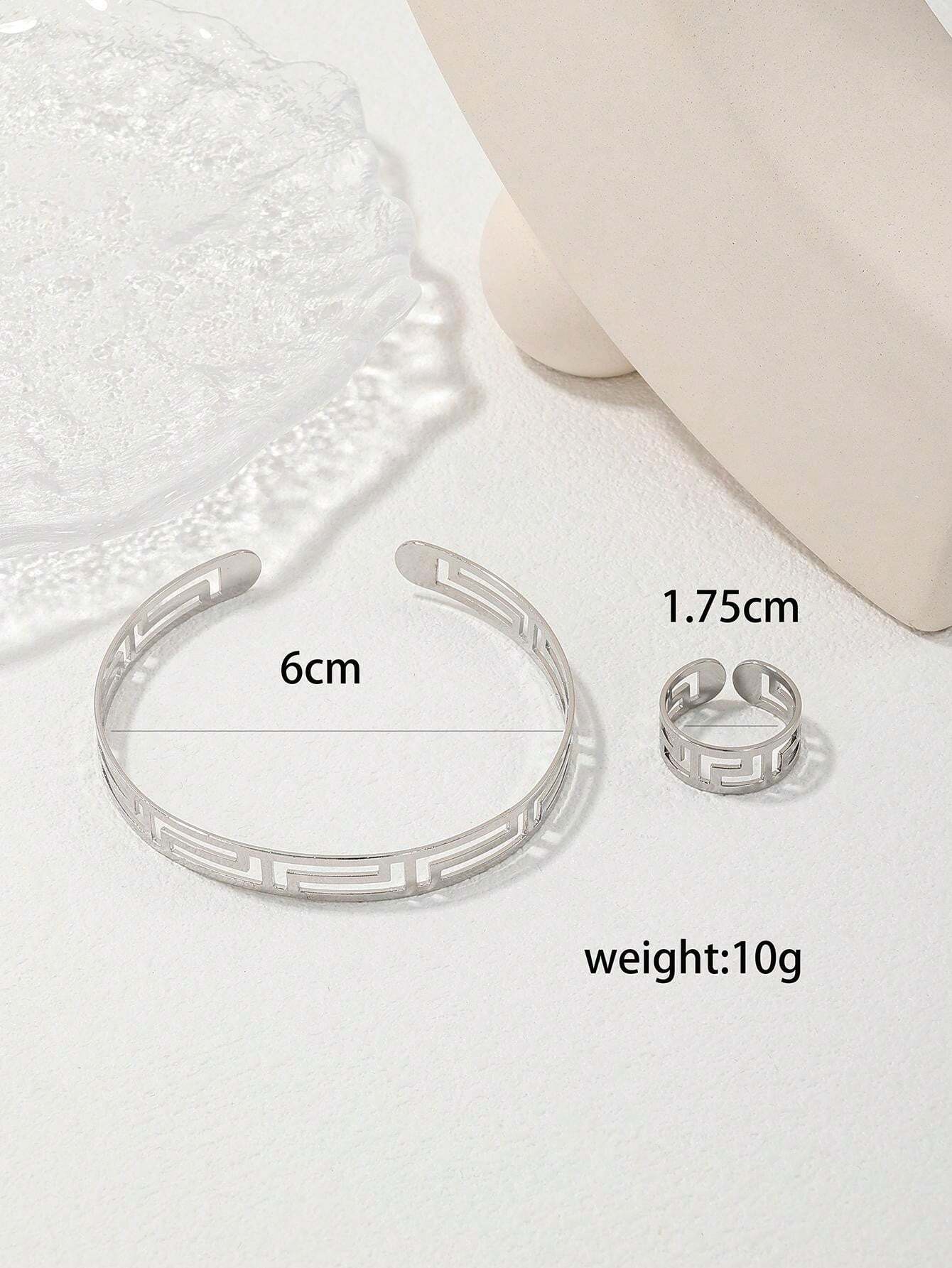 10054 1b-076 Conjunto De Anillo Y Pulsera