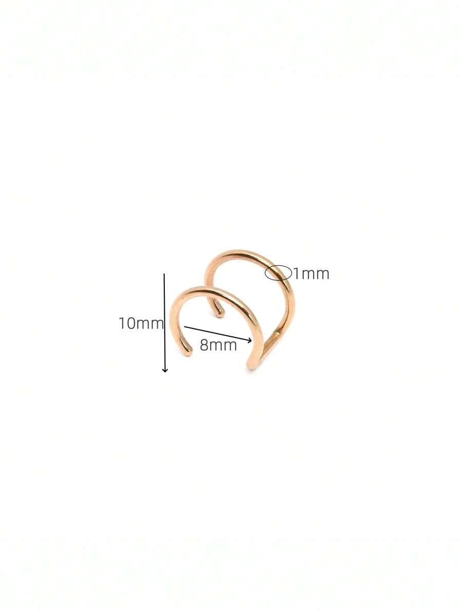 11119 1b-003 Una Pieza Pendiente De Labio De Acero Inoxidable Con Estilo Punk Y Minimalista