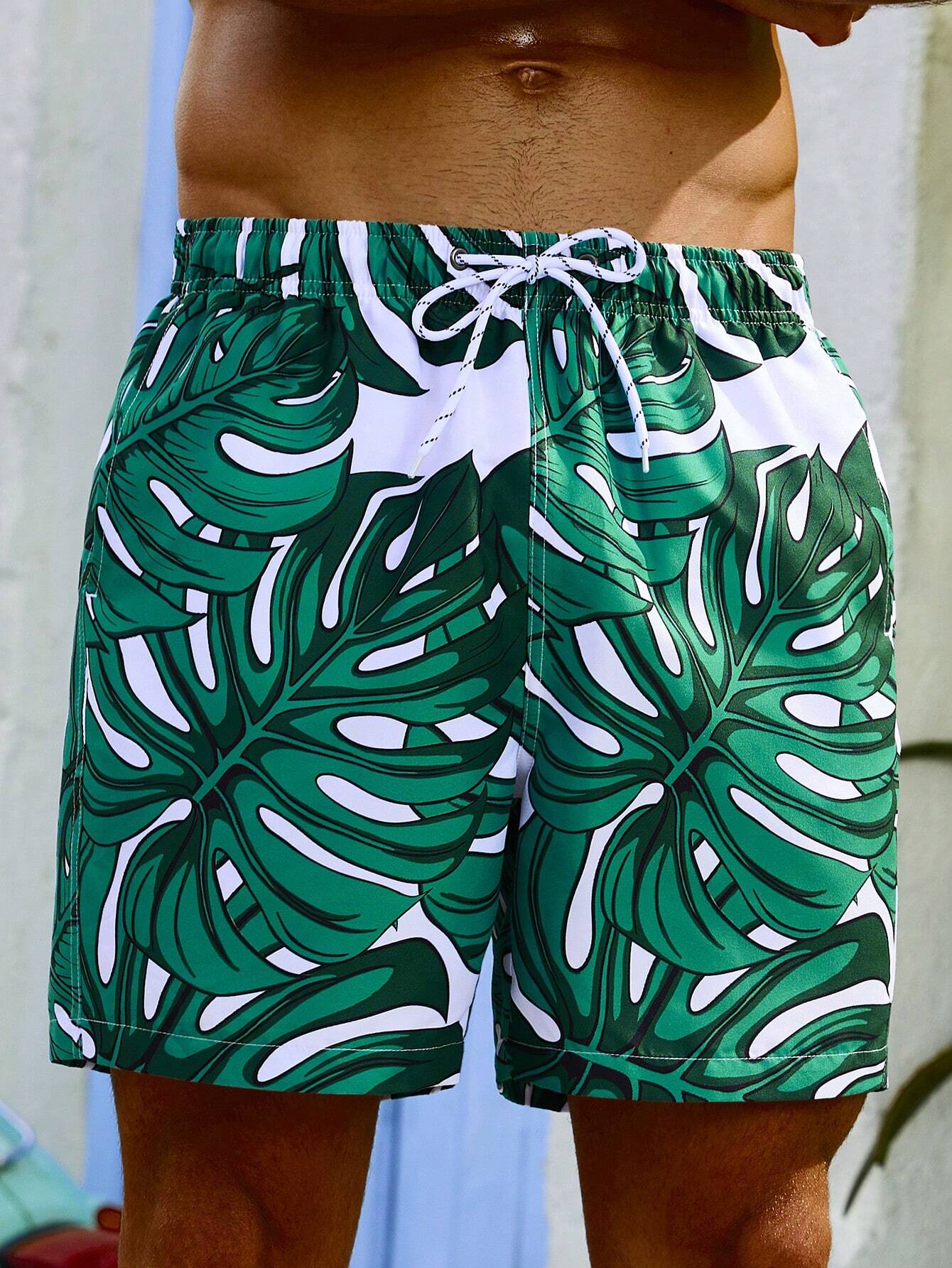 12584 1a-059 Short Playa Con Estampado Tropical Para Hombre 1 Pza