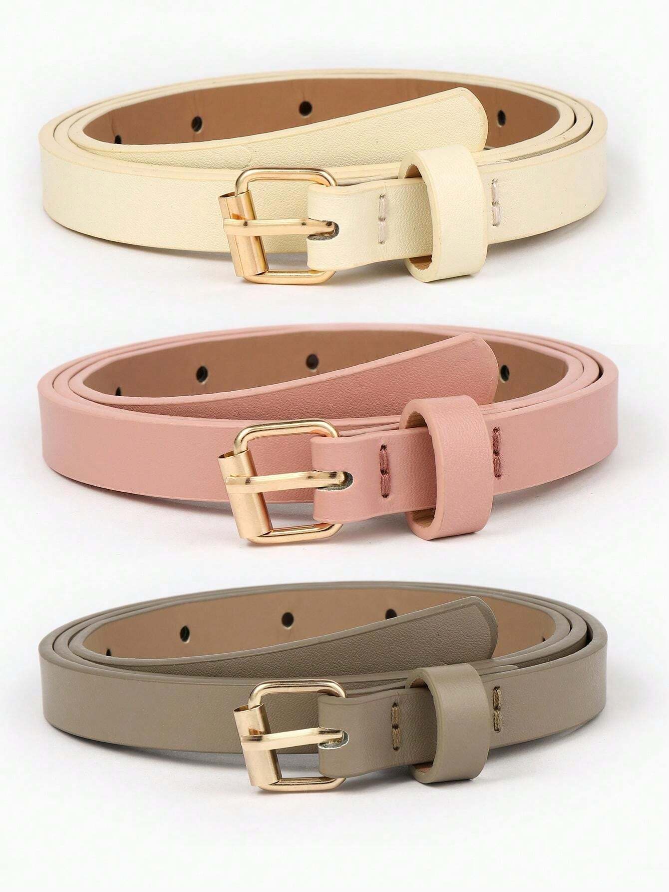 10202 1a-002 Cinturones Femeninos De Moda Y Versátiles Con Hebilla Cuadrada