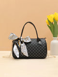 14915 1c-03-13 Bolso De Mano Chain & Scarf Print