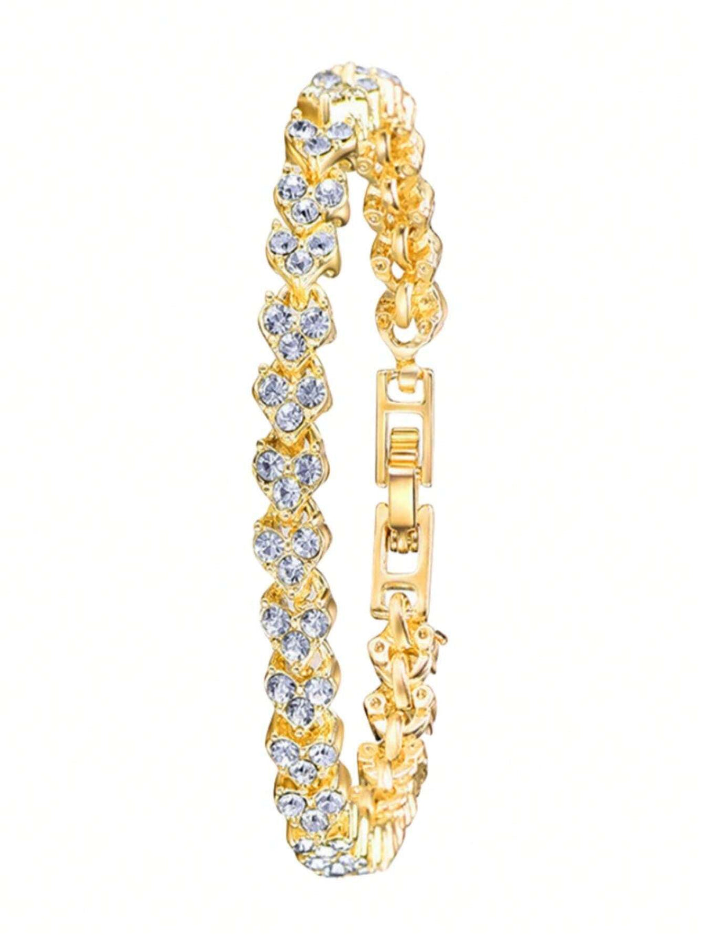 11420 1b-01-18 1 Pulsera De Corazón Decorada Con Cristales Brillantes Y Cúbicos Es El Accesorio De Regalo Perfecto Para Cumpleaños Y Fiestas Festivas