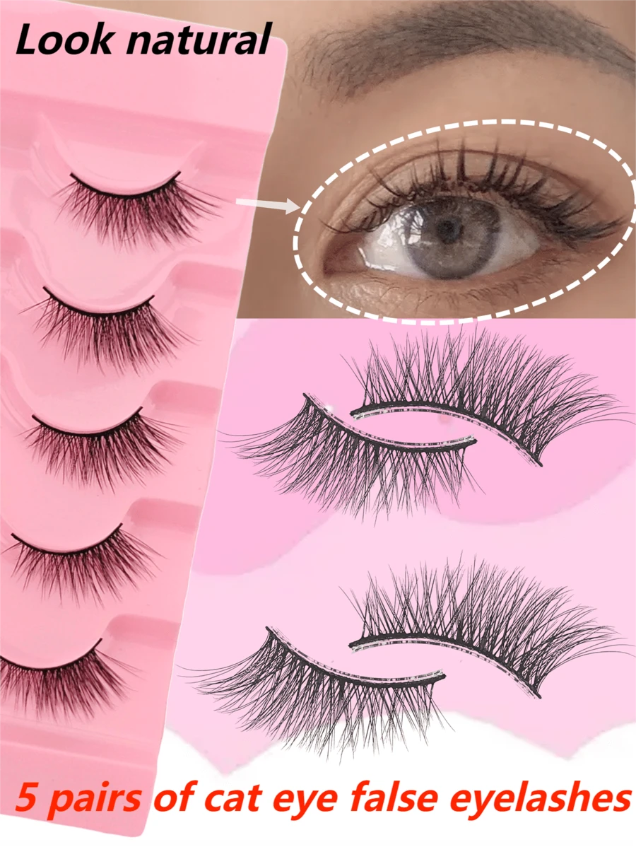 11015 1b-055 Cinco Pares De Pestañas Rizo Natural