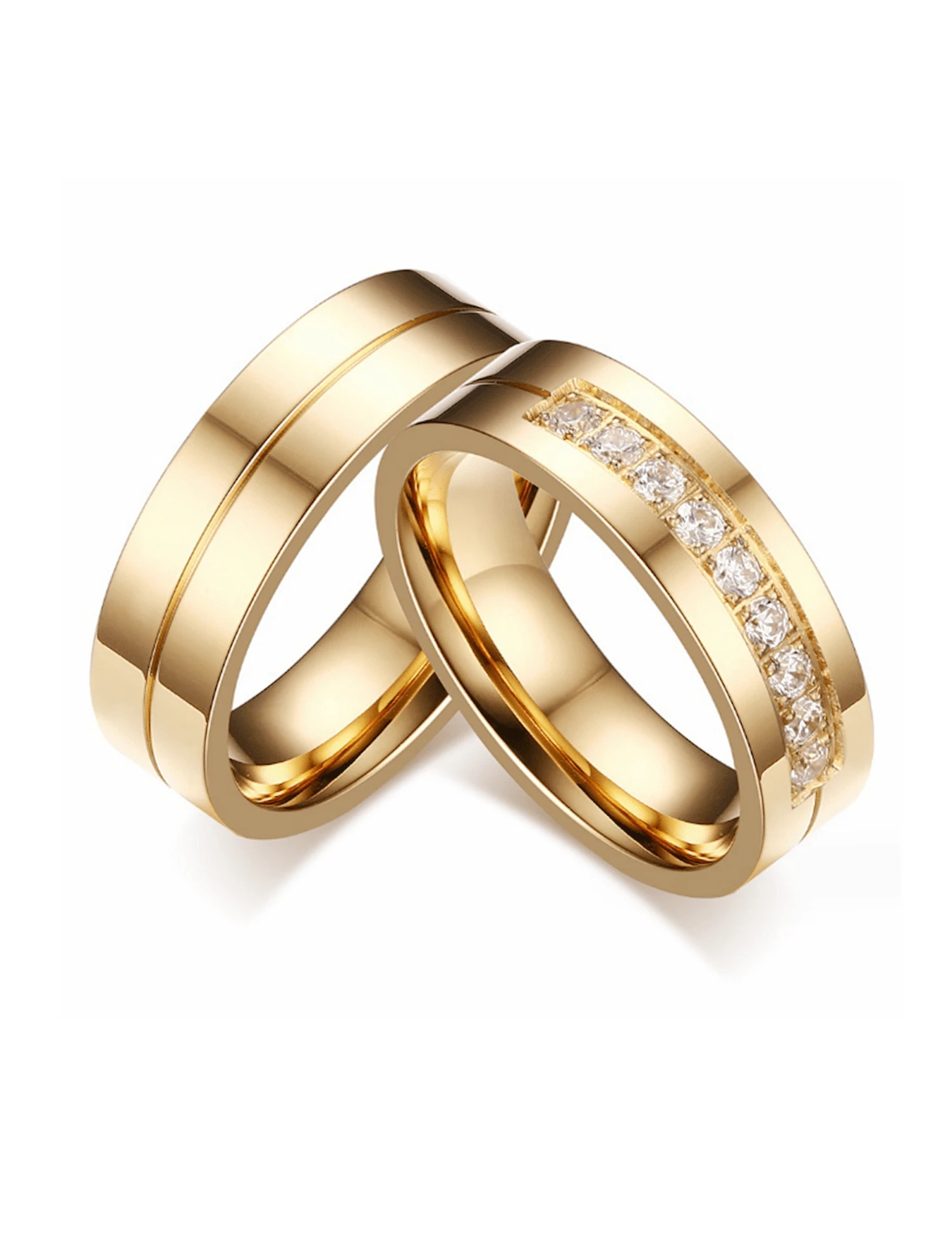 15387 2b-01-05 Anillo tono dorado 2 Pzas
