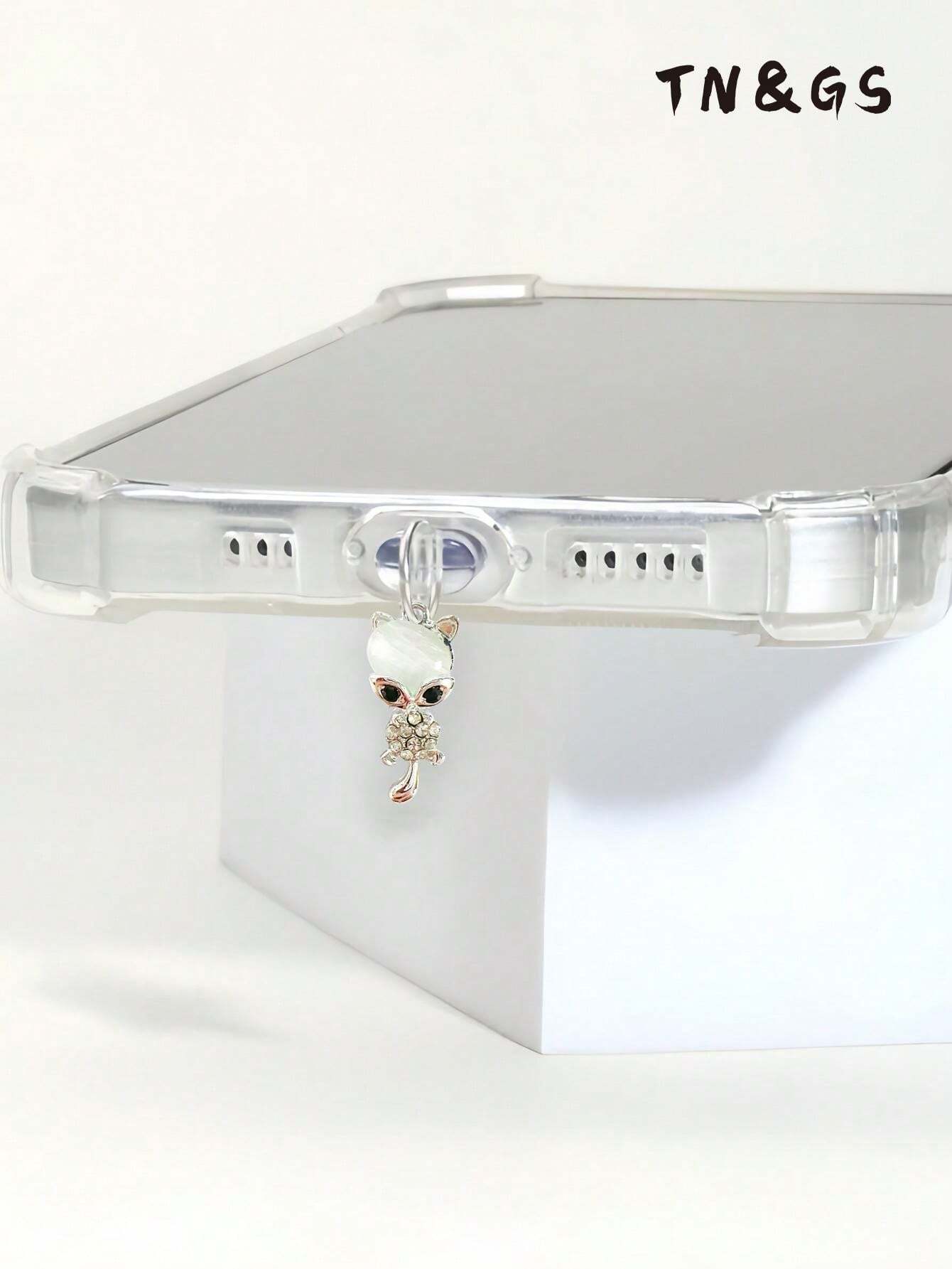 9287 2t-341 Anti-polvo Enchufe De Carga Fox Con Piedra Ojo De Gato En Forma De Gato