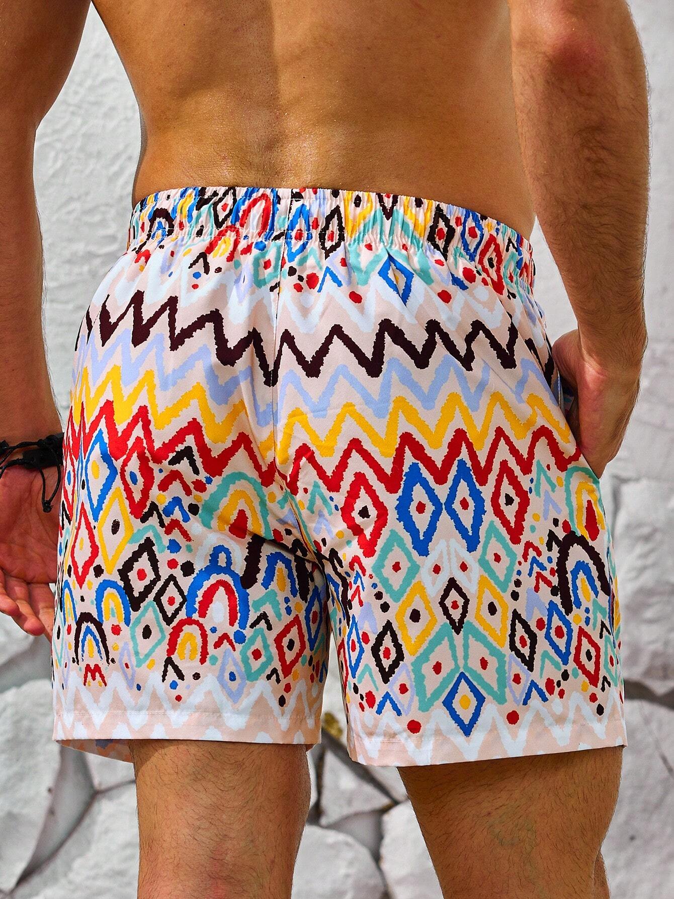 12585 1t-012 Short Playa Para Hombres Con Estampado 1 Pza