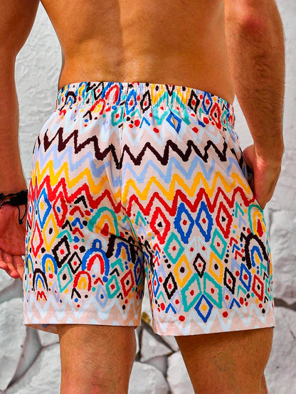 12585 1a-059 Short Playa Para Hombres Con Estampado 1 Pza