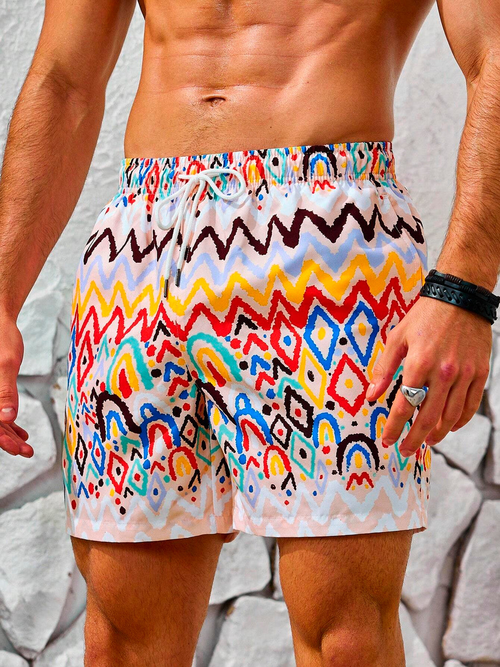 12585 1t-012 Short Playa Para Hombres Con Estampado 1 Pza