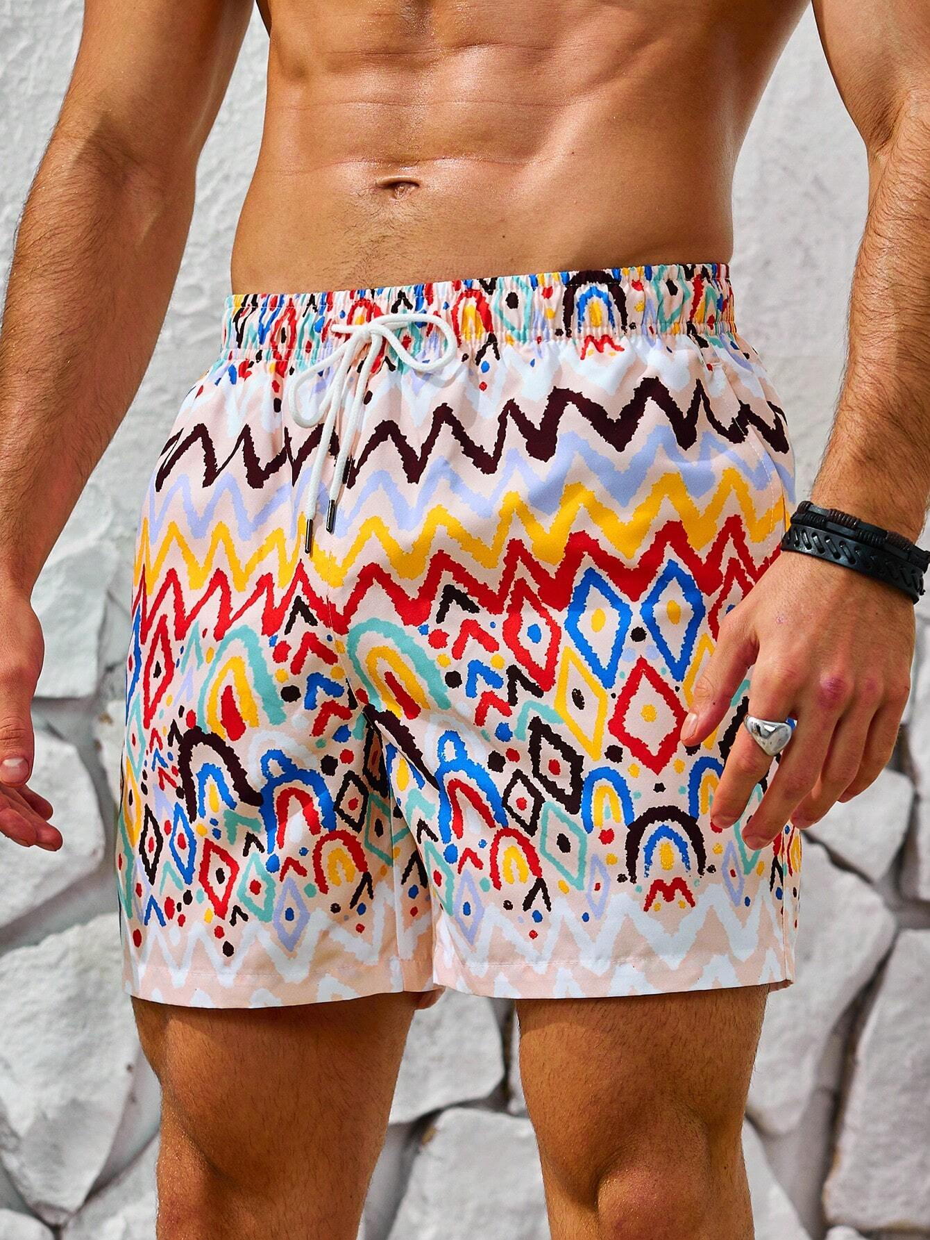 12585 1t-012 Short Playa Para Hombres Con Estampado 1 Pza