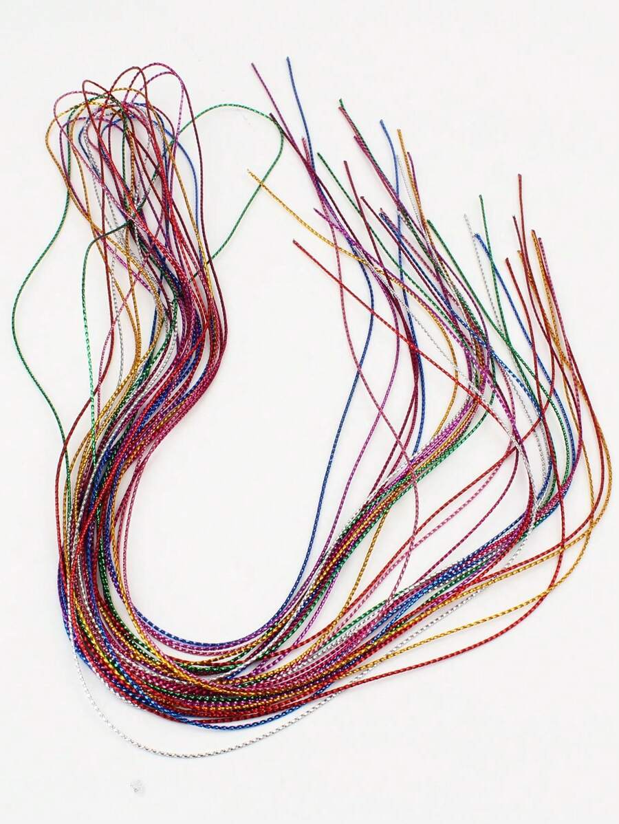 10098 b01-25 Juego De 20 Cuerdas para cabello Trenzado Brillante Multicolores
