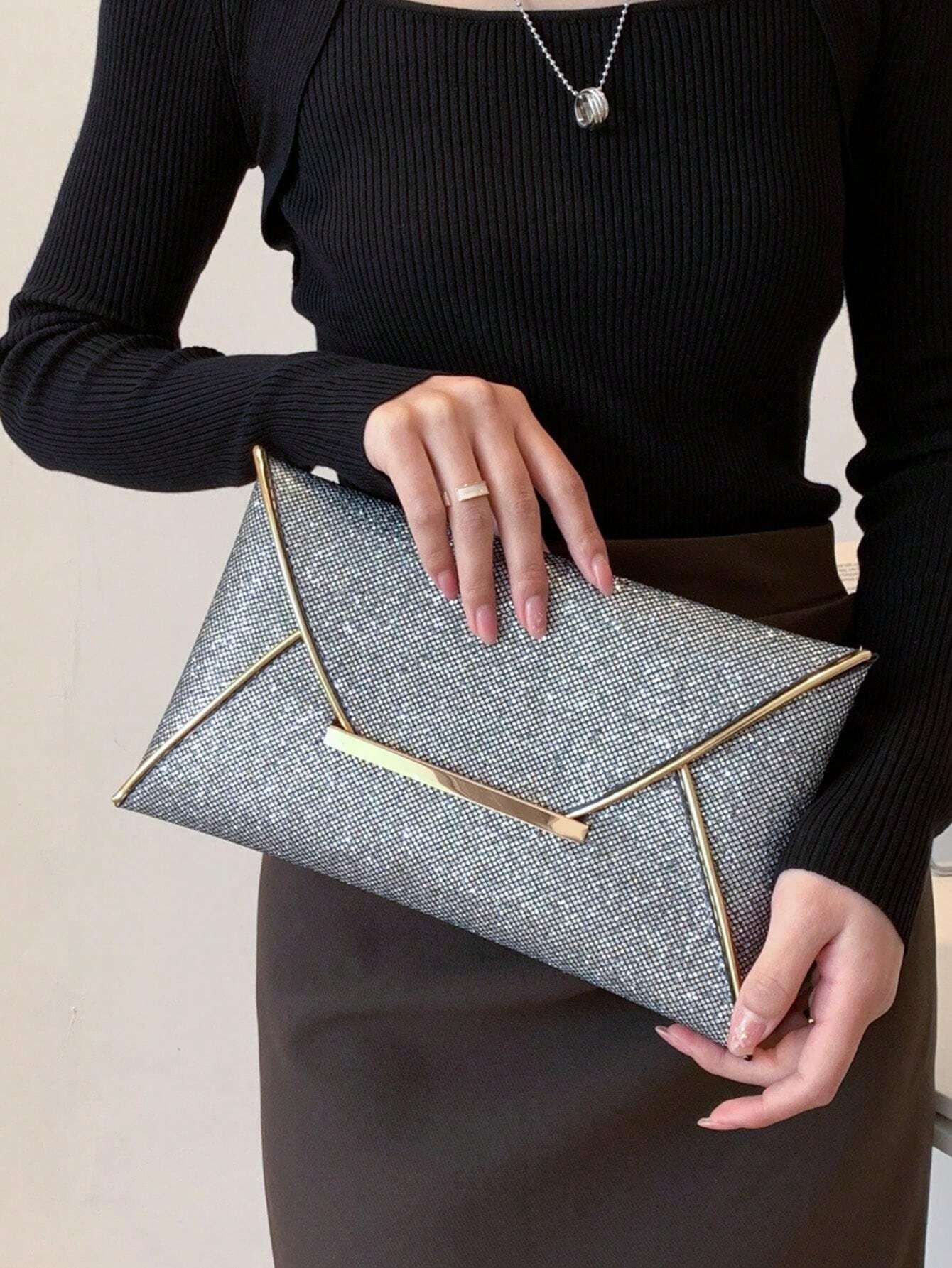 14804 1t-002 Bolso De Mano Con Diamantes Brillantes