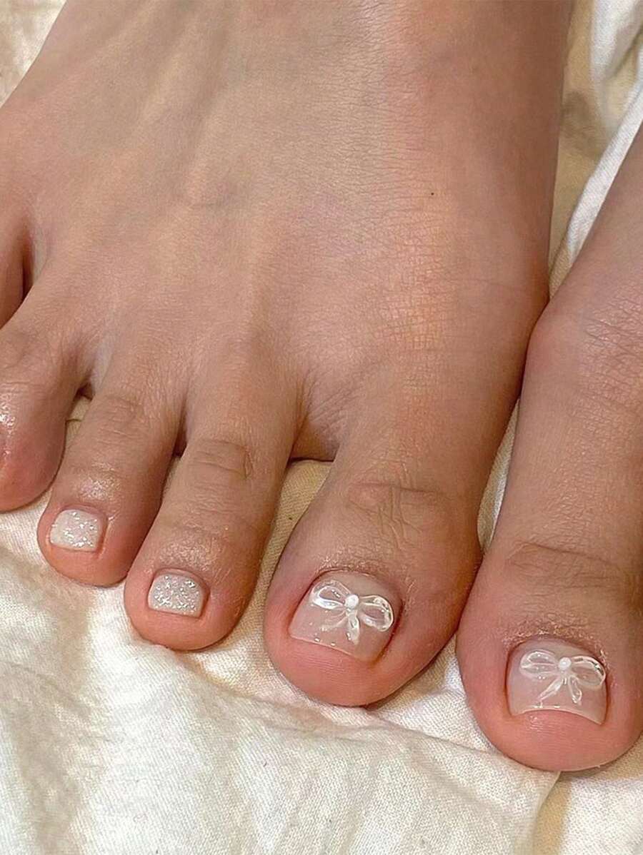 11017 1b-174 Veinticuatro Piezas De Uñas De Pie Fantasia