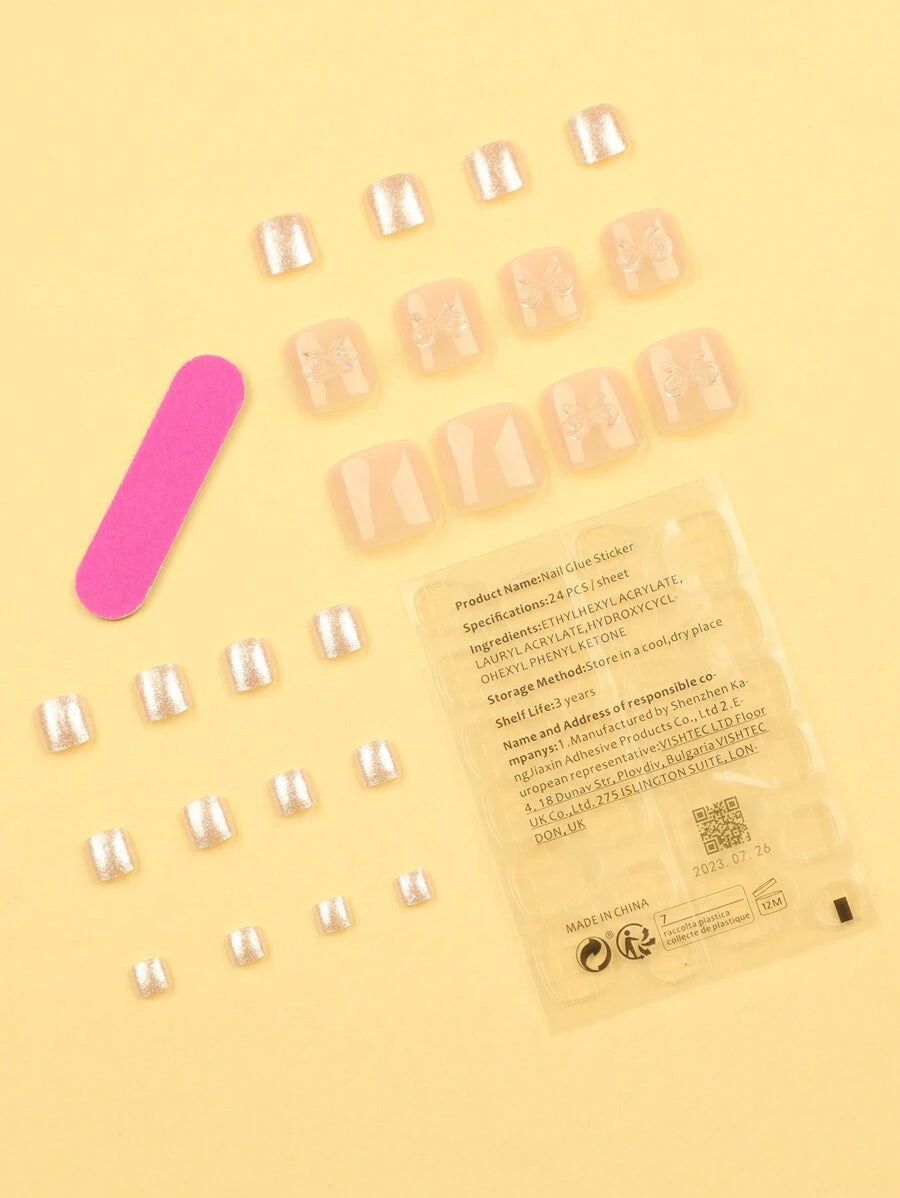 11017 1b-174 Veinticuatro Piezas De Uñas De Pie Fantasia