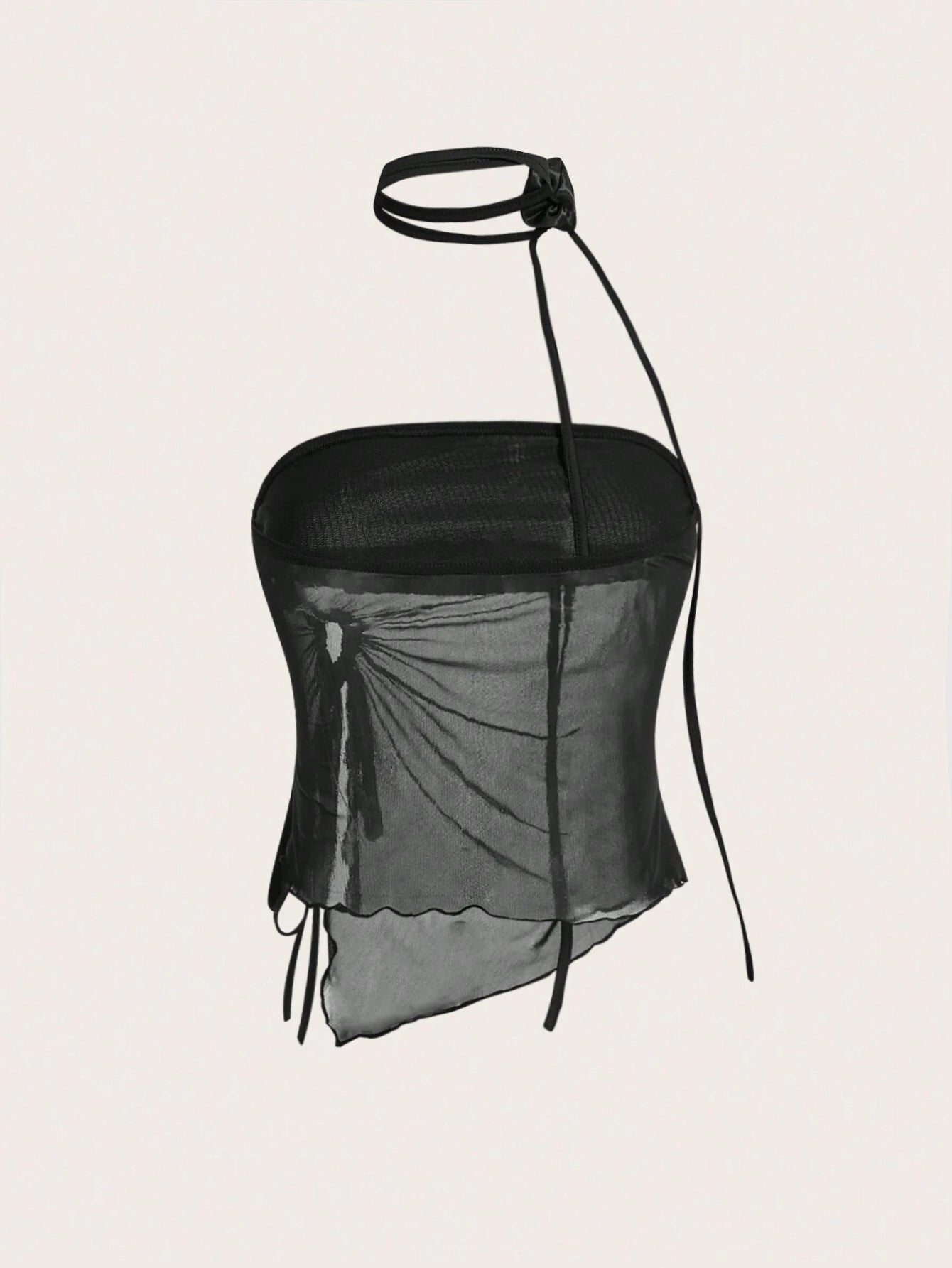 11461 1a-114 Top Rosa Sin Tirantes De Malla Para Mujer